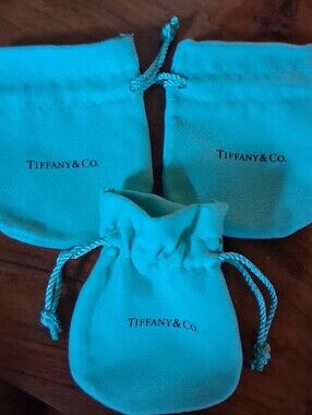 SALE! Three Tiffany & Co. Blue Velvet Drawstring Jewelry Pouches